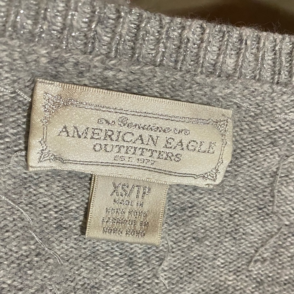 American Eagle Cropped Beaded Cardigan Sweater - Picture 8 of 9
